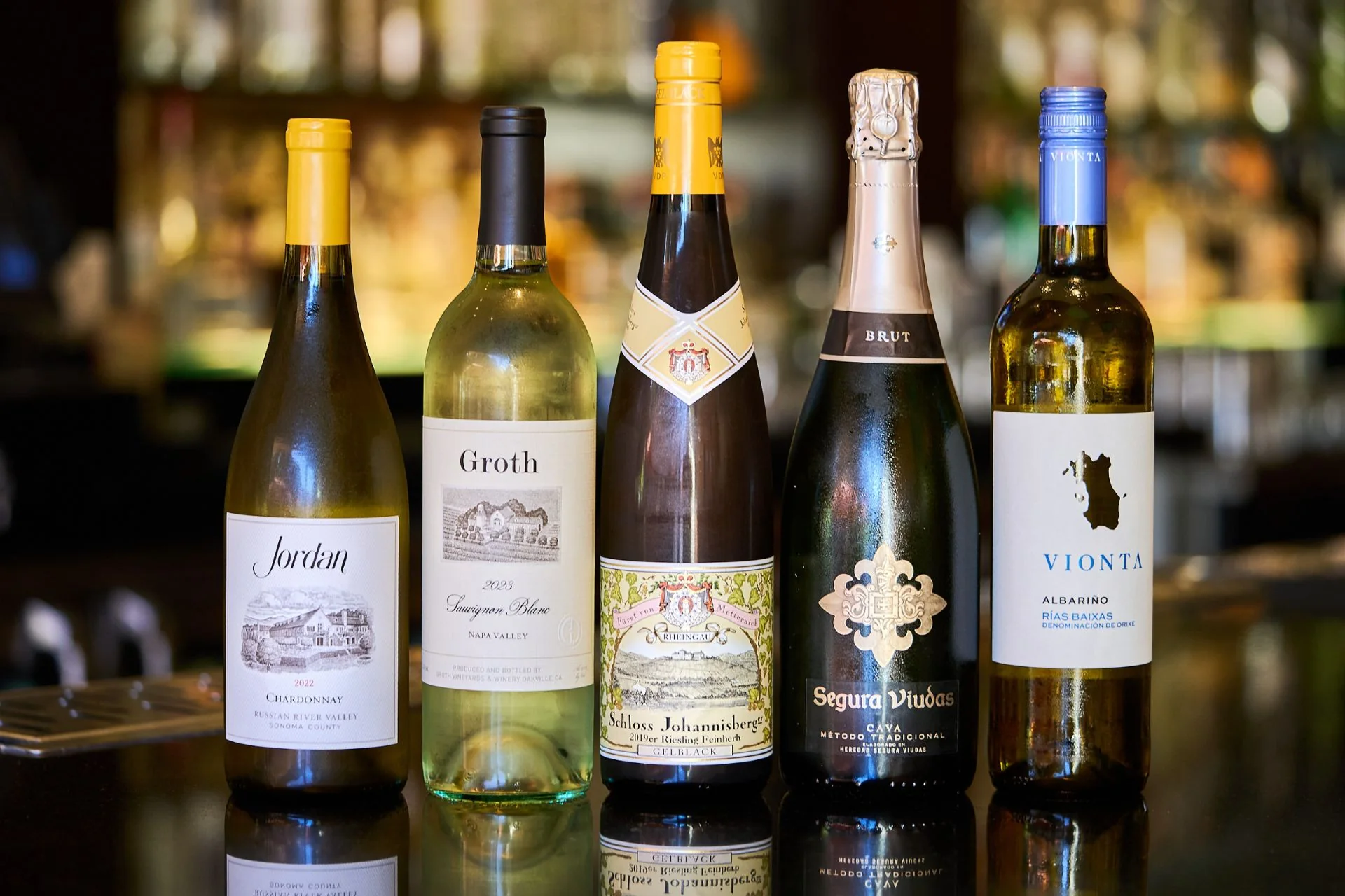 Selection of wines on the back bar at Casa del Toro